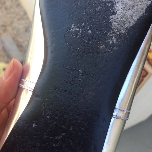 Authentic Prada flats silver/black size 38.5 - Picture 2 of 8